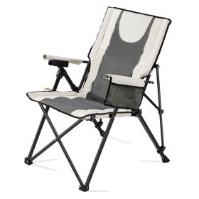 VEVOR Heated Camping Chair, 3 Heat Settings, High Back Folding Camping Chair, Supports 260lbs, Full Padded Beach Chairs with Armrest & Cupholder