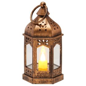 VEVOR 12 Pcs Decorative Candle Lantern, LED Electric Flameless Candle, Plastic LED Holder with Glass (Quantity: 12 Pieces, Color: Bronze)